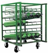 LAYERED M7,M9, C, D, & E SIZE CYL. CARTS & RACKS Layered M7, M9, C, D & E type cylinder carts and racks are designed for easy storing of full and empty cylinders in the same unit.