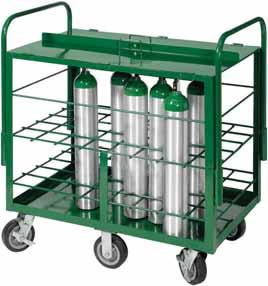HEAVY-DUTY D.O.T. COMPLIANT DELIVERY CARTS MODEL NO. 6246-LTL is a rugged heavy-duty D.O.T. compliant delivery cart designed to transport or store up to 24 D or E size cylinders.