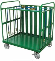 HEAVY-DUTY MULTI-CYLINDER DELIVERY CARTS ENVIRONMENTALLY SAFE COLOR COATINGS These heavy-duty carts are designed to transport multiple types and sizes of cylinders.