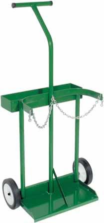 Features include a reinforced frame, handy tool tray, welding rod holders and zinc plated safety chain. DUAL HANDLE LARGE 7 RUBBER WHEELS LARGE 10 RUBBER WHEELS NO. 39 HEIGHT: 44 WIDTH: 21 (O.D.) WEIGHT: 22 lbs.