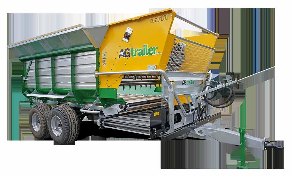16 cubic metre Multifeed Wagon There are two options for the Agtrailer 16m³ Multifeed Wagon: (1) a standard 16m³ model with 400/60-15.