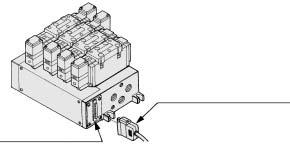 75 Series S4000 Manifold Specifications Plug-in Type: With Terminal Block Since lead wires of solenoid valve are connected with the terminals on upper surface of terminal block, corresponding lead