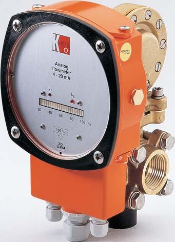 KEL - Flowmeter with Analog Output Features 4-20 ma output Two setpoint relays standard 20 segment bar graph flow indicator for local indication Same rugged construction as all KELs The need to be
