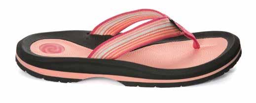 TSUNAMI STRIPE LAVENDER MULTI 7049R-54 CORAL MULTI 7049R-84 6- // MSRP: $4 Embrace comfort with this soft, contoured footbed. BLUE MULTI 7049R-460 Hit the beach in secure colorful webbing straps.