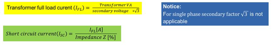Determining the SCCR Step 4 New rule: Loads provided by a Transformer with isolated secondary acc. to UL 508A SB4.3.1 Possibility 1: For transformer with marked or known impedance (Z acc.