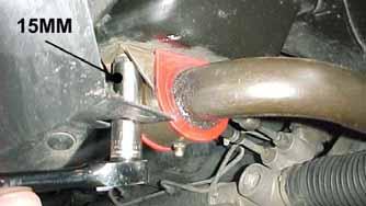 Loosely tighten the bolts and rotate the sway bar to check the clearance between the bar and