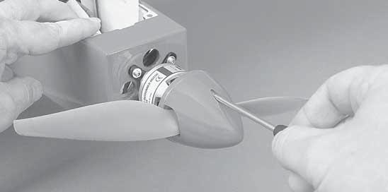 Install the Propeller Before you can power the radio system and set up the controls, the motor batteries will need to be charged.