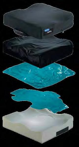 FLOVIR CUSHION Outer cover - Moisture resistant and breathable. Includes non-slip base, hook and loop fasteners and a lifting strap. Inner cover - Moisture resistant. Easily wipes clean.