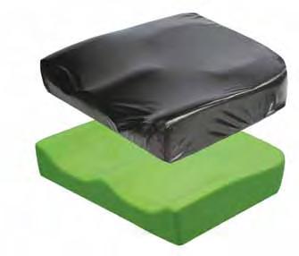 PS CUSHION Reversible outer cover - Innovative reversible Dartex outer cover may be used smooth or fabric side out. Dartex fabric is moisture proof and breathable. Hook and loop fastener strips.