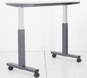 HB6026-7 $1000 72 x 24 Pneumatic Height Adjustable Table with Black Locking Casters CU: 4.6 (2 cartons) WT.