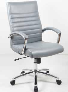 Cream 395.00 438.00 FL92017C Executive Faux Leather Mid-Back Chair with Padded Arms and Chrome Finish Base Overall Size: 25.25W x 28D x 40-44H Seat: 19.5W x 21.25D x 3.5T Back: 18.