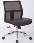 51911HC-EC3 High Mesh Back and Bonded Leather Seat Manager s Chair with Chrome Base Overall Size: 24W x 23.5D x 43H Seat: 20.5W x 20.5D x 3.5T Back: 19.25W x 25.5H Seat Range: 17.5-21.
