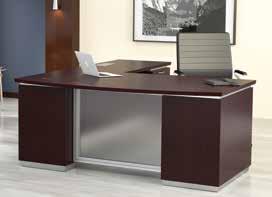 hutch doors. Silver-finish dualelectric, dual-usb power unit is standard in all bridges, returns and table tops to instantly power office technology.