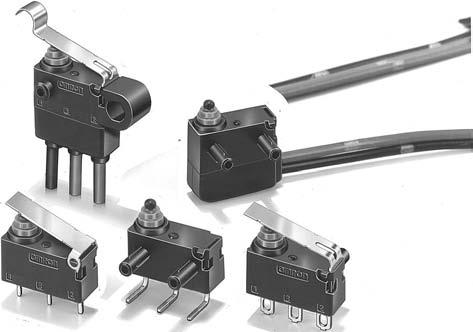Smallest sealed snap-action switch in the industry with a very long stroke for reliable ON/OFF action The case dimensions are 78% of conventional models, contributing to down-sizing of mechanical