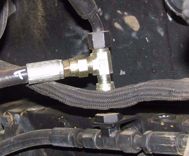 install the Tee on the tractor pressure line and connect the AutoFarm