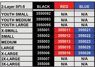 Black, Sizes S - XL Exceeds SFI 3.