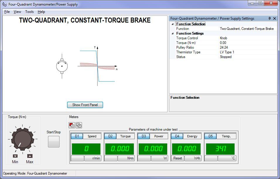 Standard Functions (computer-based control) Set 8968-20 The Standard Functions (computerbased control) Set is a package of control functions that can be activated in the Four-Quadrant Dynamometer/