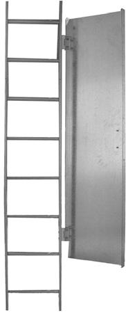 The Door may be secured with a padlock (not included). Figure. Locking Ladder Door 9-0.