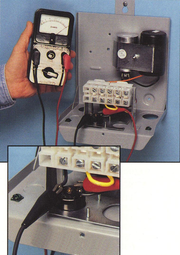 1. Set Ohmmeter at R x 1 2. Connect the Ohmmeter leads to Terminal #1 and #3 on each Overload Protector. 3.