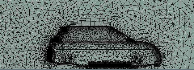 Fig. 8: Mesh and inflation of the model 3.