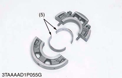 Remove the main bearing case assembly 2 (2) and the main bearing case assembly (3) as above. Keep in mind, however, that the thrust bearing (7) is installed in the main bearing case assembly (3).