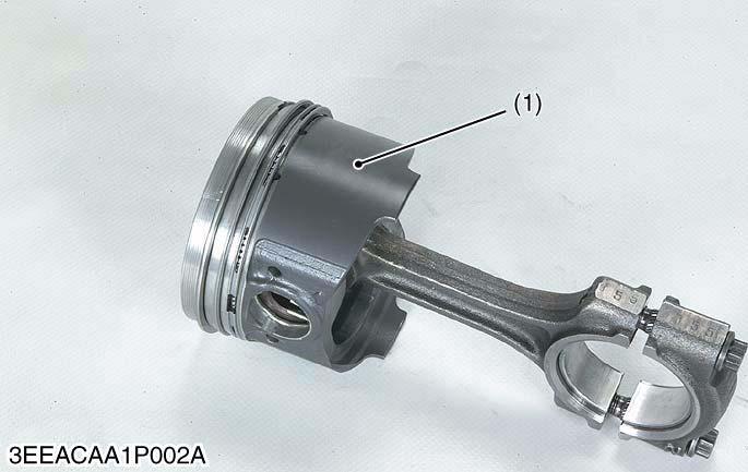 [3] PISTON (Z602-E2B, D902-E2B) Piston s skirt is coated with molybdenum disulfied, which reduces the piston slap noise and thus the entire operating