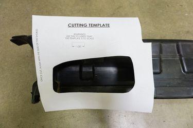 Keep fingers out of the way of the cutting tool! Also, it is recommended to make the hole smaller if you are not confident in the placement of the template.