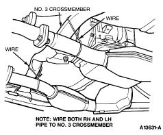 Relieve fuel system pressure and disconnect fuel lines. Refer to Section 10-01. 5. Remove upper radiator hose. 6. Remove windshield wiper governor and support bracket. Refer to Section 01-16. 7.