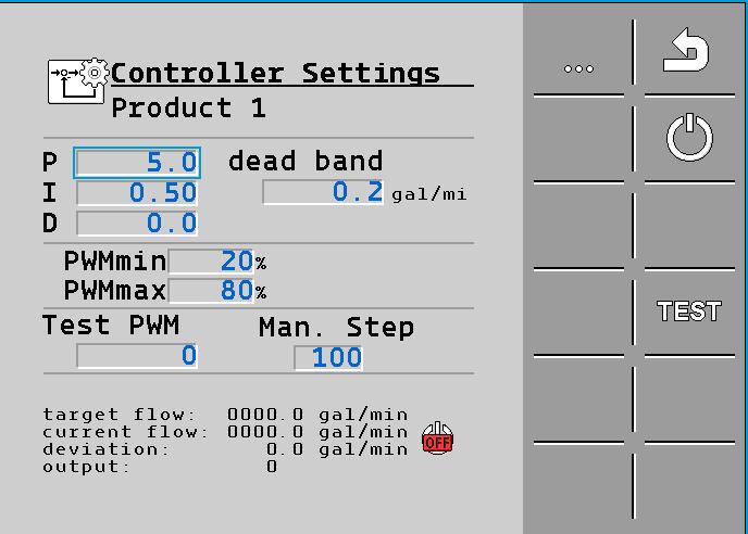 6 Manual Configuration Controller Settings Starts at the min ms rate, then it will look at the error and will get added to it, until it gets to saturation. The integrator will add to it.