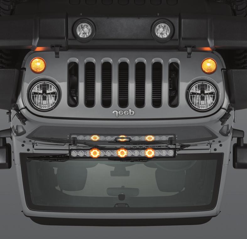 J3 LED Light Bars with Amber Clearance Lights For 97 - Current TJ, JK & JKU Wrangler Vehicles: # 97109.