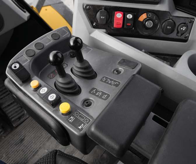 Electro Hydraulic Controls Operators increase productivity with our responsive implements feature. Operate comfortably through electronically controlled hydraulic cylinder stops.