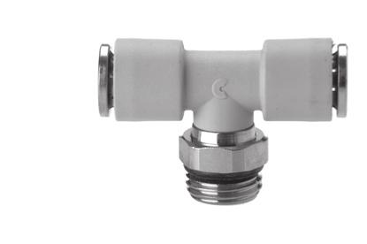 NORTH AMERICAN FITTINGS & FLOW CONTROL VALVE CATALOG > Release 8.6 Fittings Mod. 7432 BSP Swivel Male Branch Tee 2 Mod. A D E G H L SW Weight (g) 7432 4-M5 4 M5 14 9.4 3.5 34 9 7 7432 4-1/8 4 G1/8 11.