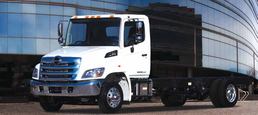 Hino 258LP Truck shown with optional equipment. SPECIFICATIONS GVW (lbs./ kg) AXLE CAPACITY (lbs./ kg) SPRING CAPACITY (lbs./ kg) ENGINE (Hino) EXHAUST GAS AFTER- TREATMENT SYSTEM MAX.