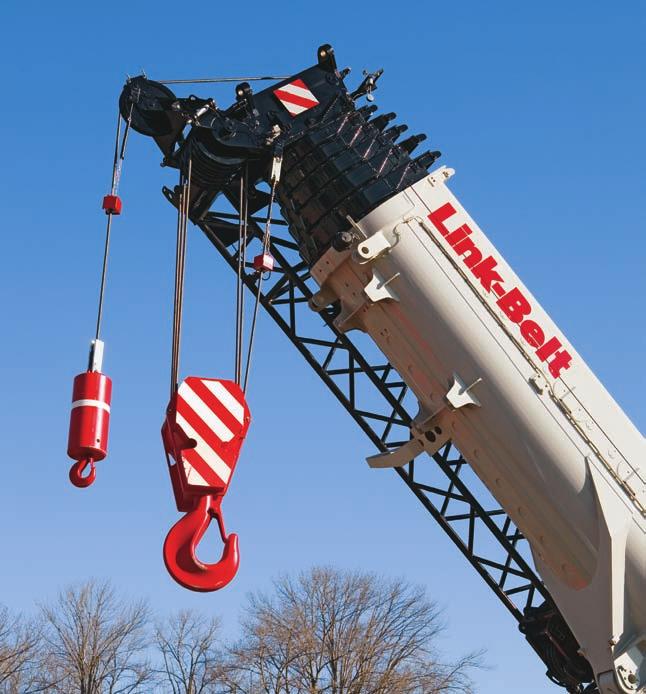 7-section full power boom with attachment flexibility 43.3 to 223.1 ft (13.2 to 68.0 m) six-section latching boom 358 ft (109.