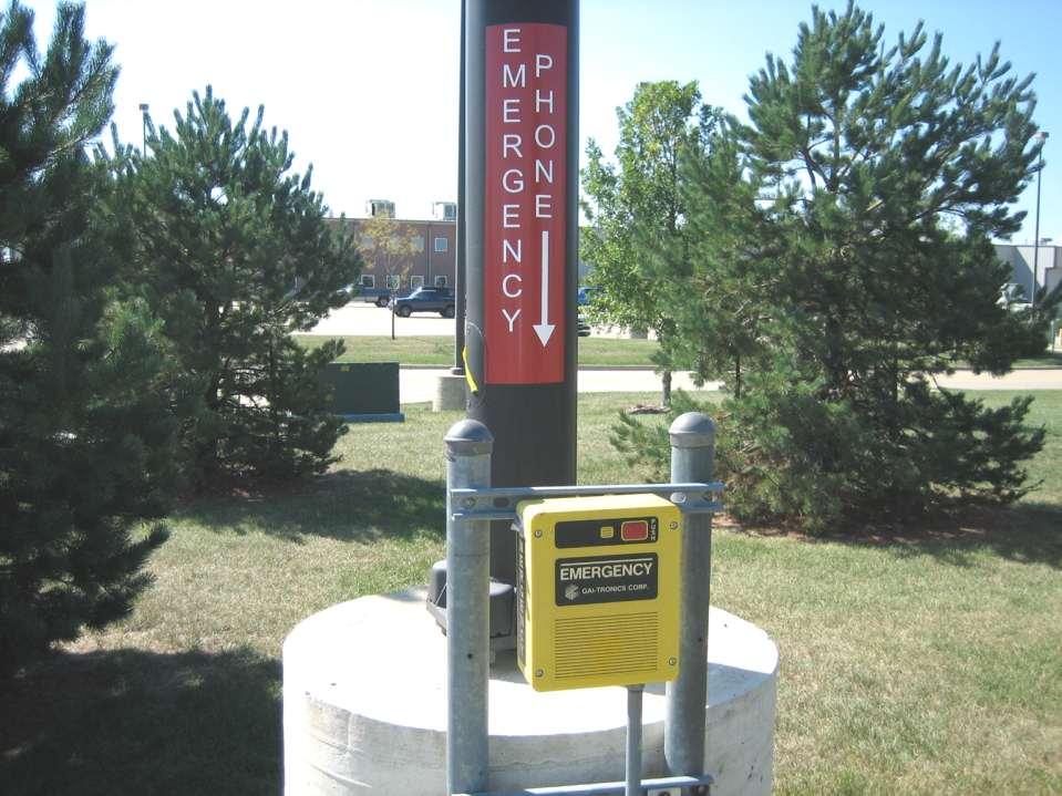 An alarm connected to the emergency shutoff is recommended. Some airports have an emergency phone station near the fuel storage area. NFPA 407, Annex A Explanatory Material A.4.4.5.