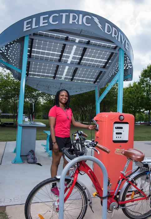 As another piece in Austin Energy s Plug-In EVerywhere network, Electric Drive offers dedicated parking for two electric vehicles including a fast-charging DC port as
