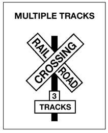 At many active highway-rail grade crossings, the crossbuck sign has flashing red lights and bells. When the lights begin to flash, stop! A train is approaching.