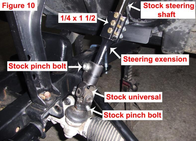 NOTE: Make sure steering wheel is straight before sliding steering extension on to the steering shaft. 17.