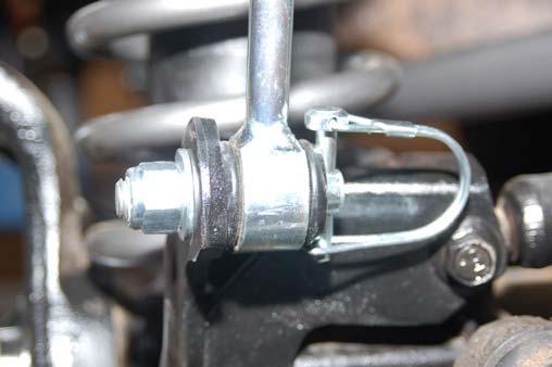 32.Install the supplied pin on the axle as shown in Photo 13. Tighten using a 3/4 wrench. 33.