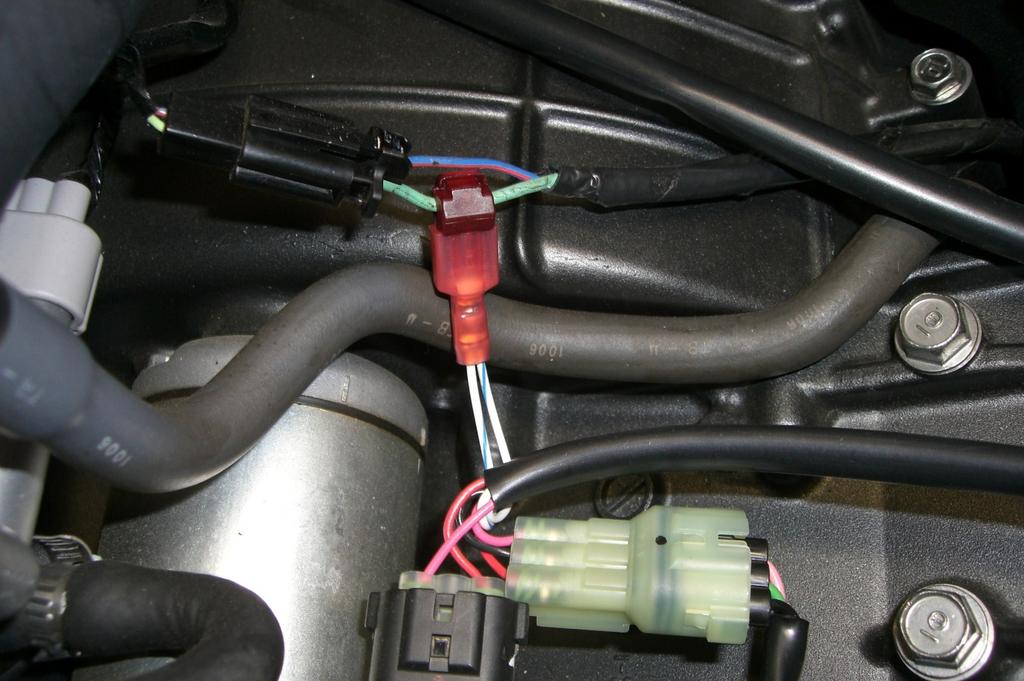 Attach the ground lug from the Z-Fi to the crankcase using one of the crankcase bolts. 10. Locate the Brown/White wire on the tail light connector located in the tail section.