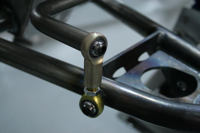 Install the female rod end on the anti-sway bar using the provided machined button head bolt.
