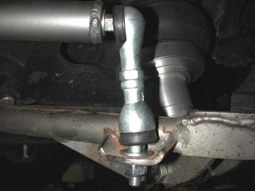 Bolt the sway bar to the frame plate using two 3/8 x 1 ¼ bolts, Nylok nuts and flat washers. Do not tighten yet. 8.