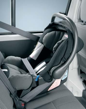 It fixes securely using the standard three-point seatbelt and has wide wings for maximum side impact protection. For babies up to about 15 months (to 13 kg) there's the Babysafe seat.