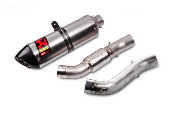 installation RSV4 FACTORY RSV4 R The kit consists of a hexagonal cross section carbon fibre or titanium silencer with extractable Db-killer, titanium header with catalytic converter, and titanium