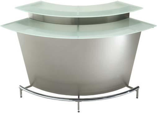 page 9 of 18 bars & barstools martini bar Gray metal rounded bar with frosted glass top and