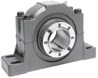 and take-ups 1-1/8 to 4 4 bolt pillow blocks in sizes 2-3/8 to 5 Jackscrew holes standard on piloted fl anges Can replace 300 series ball bearings in many applications Patented adapter mounting