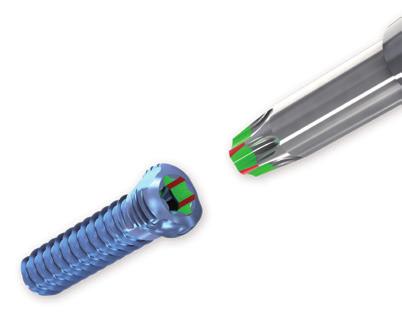 zone Screw Features HexaDrive screw head design Secure connection between screw and screwdriver Increased torque transmission Simplified screw pick-up due to patented self-holding technology Soft
