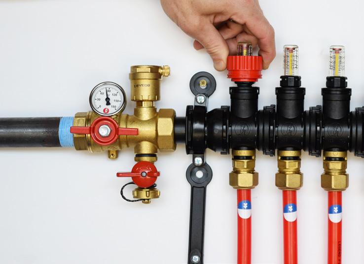 (Balance the Manifold cont.') 7. The flow rate of each loop is indicated on its corresponding flow gauge, located on the top of the supply header.