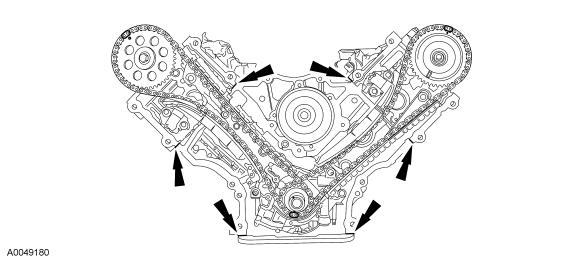 Page 23 of 41 53. Install a new engine front cover gasket on the engine front cover. Position the engine front cover.