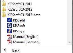 1 Starting KISSsoft You can call KISSsoft as soon as the software has been installed and
